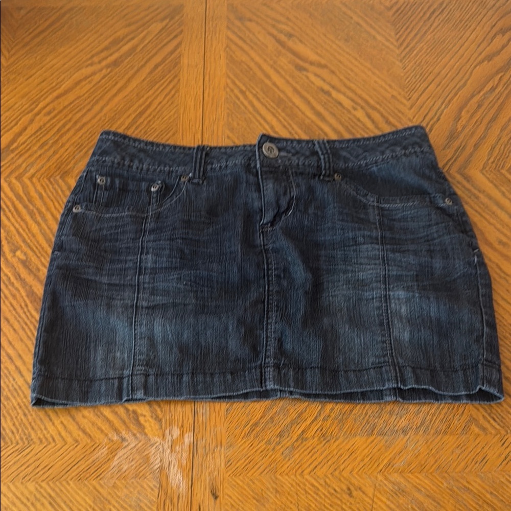 SO Blue Jean Mini Skirt for with pockets Casual Night Out